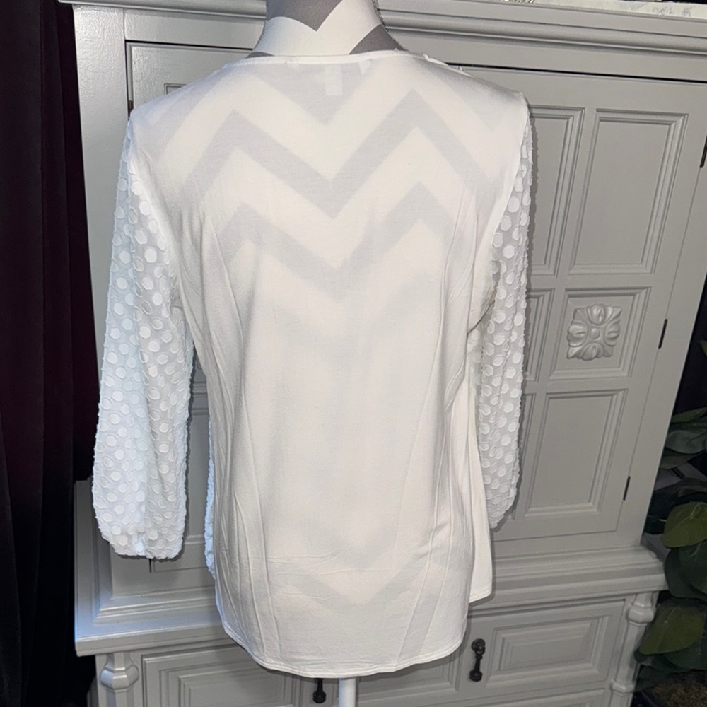 41 Hawthorn White Textured Women's Top Size Medium - Picture 8 of 14